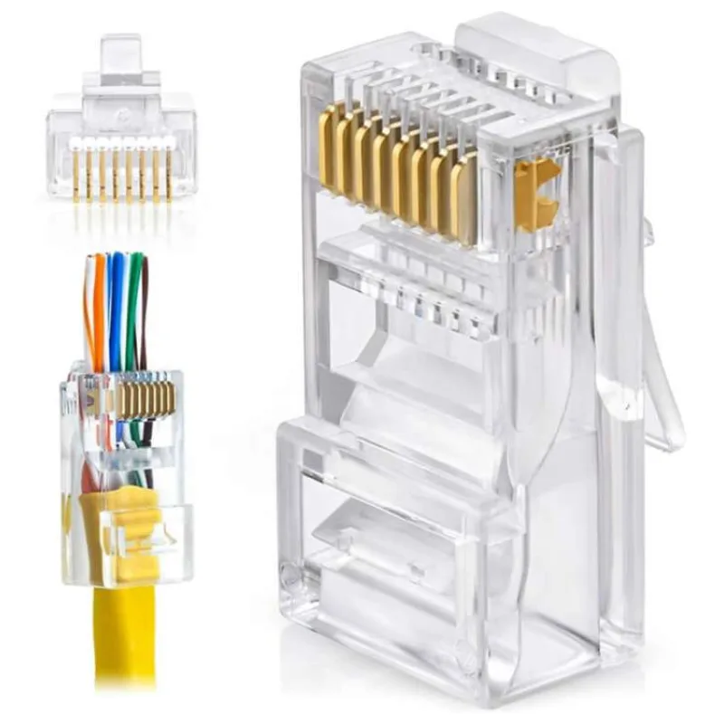 W-Star Konektor UTP RJ45EZ Cat5e 100ks 3U pozlátený 5SLD pass through RJ45EZc5S (RJ45EZc5S)