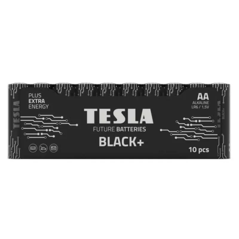 TESLA BLACK+ alkalická baterie AA (LR06, tužková, fólie) 10 ks (1099137037)