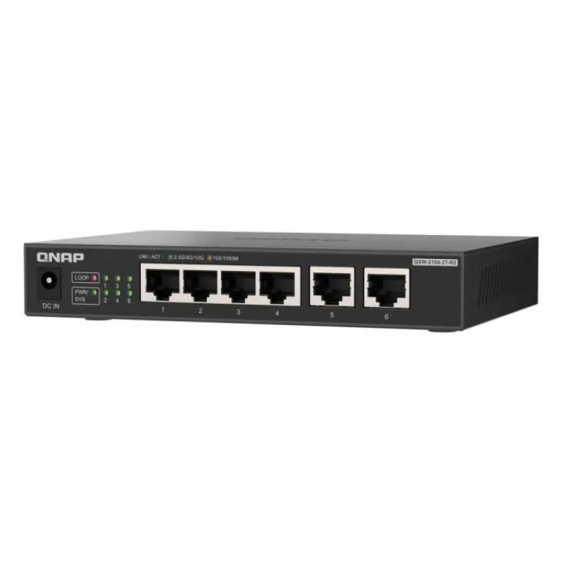 QNAP switch QSW-2104-2T-R2 (4x 2,5GbE RJ45 a 2x 10GbE RJ45) (QSW-2104-2T-R2)