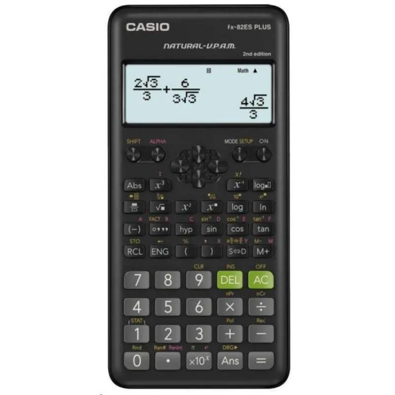 CASIO kalkulačka FX 82ES PLUS 2E, černá, školní, desetimístná (FX 82ES PLUS 2E)
