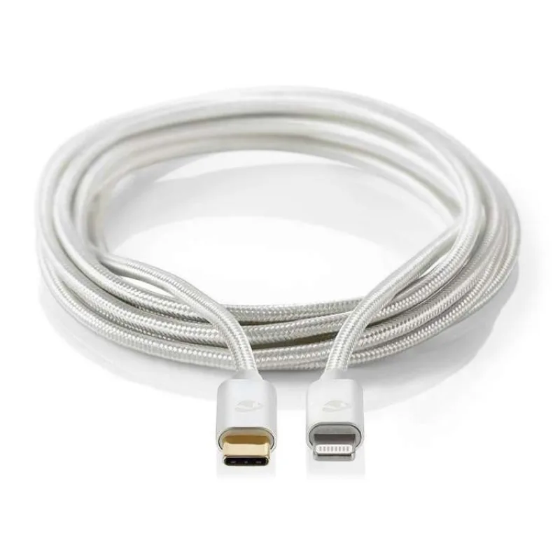 NEDIS PROFIGOLD Lightning/USB 2.0 kabel/ Apple Lightning 8pinový - USB-C zástrčka/ nylon/ stříbrný/ BOX/ 2m (CCTB39650AL20)