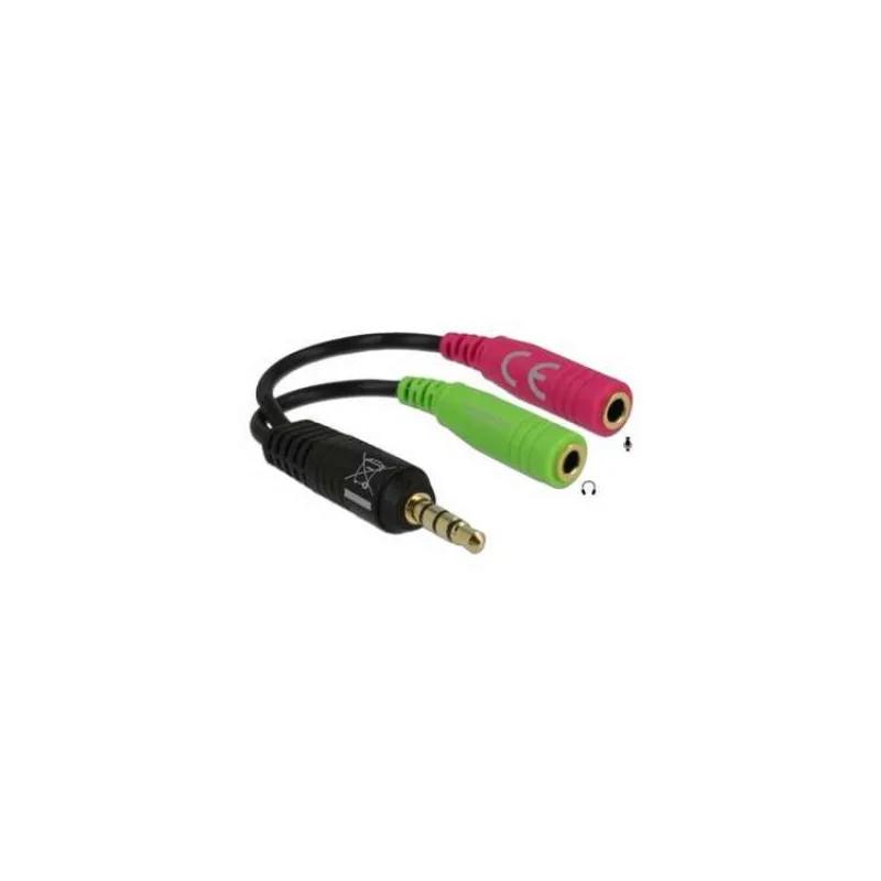 Delock adaptér stereo jack 3,5 mm samec 2 x stereo jack 3,5 mm samice (65344)