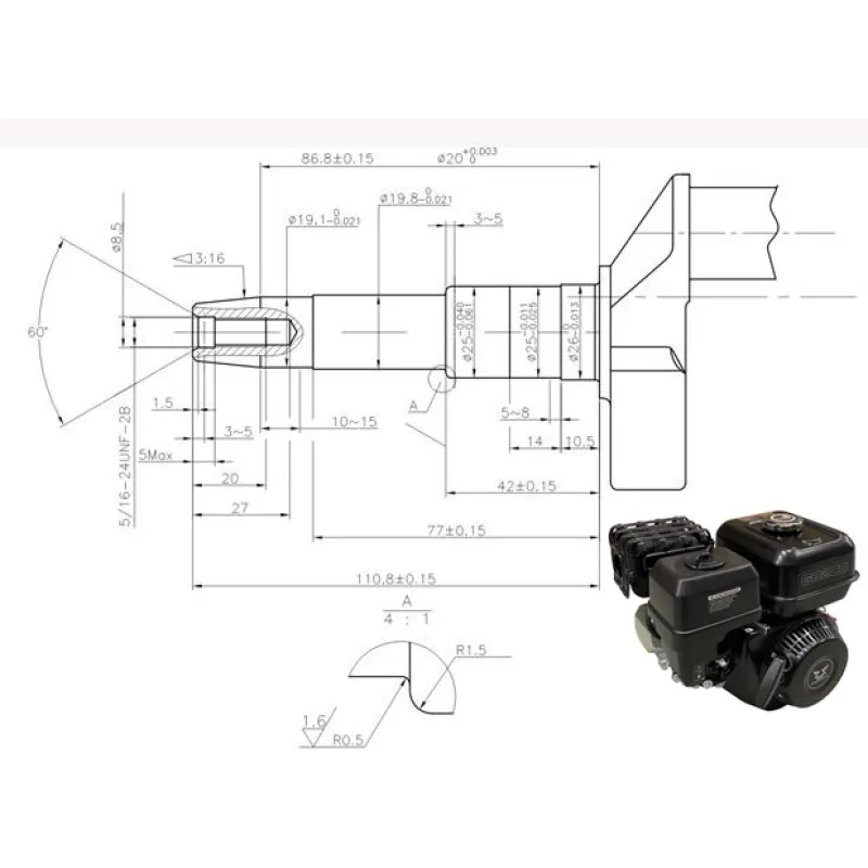 MOTOR ZONGSHEN GB200 196cc 6,5 kónický hriadeľ