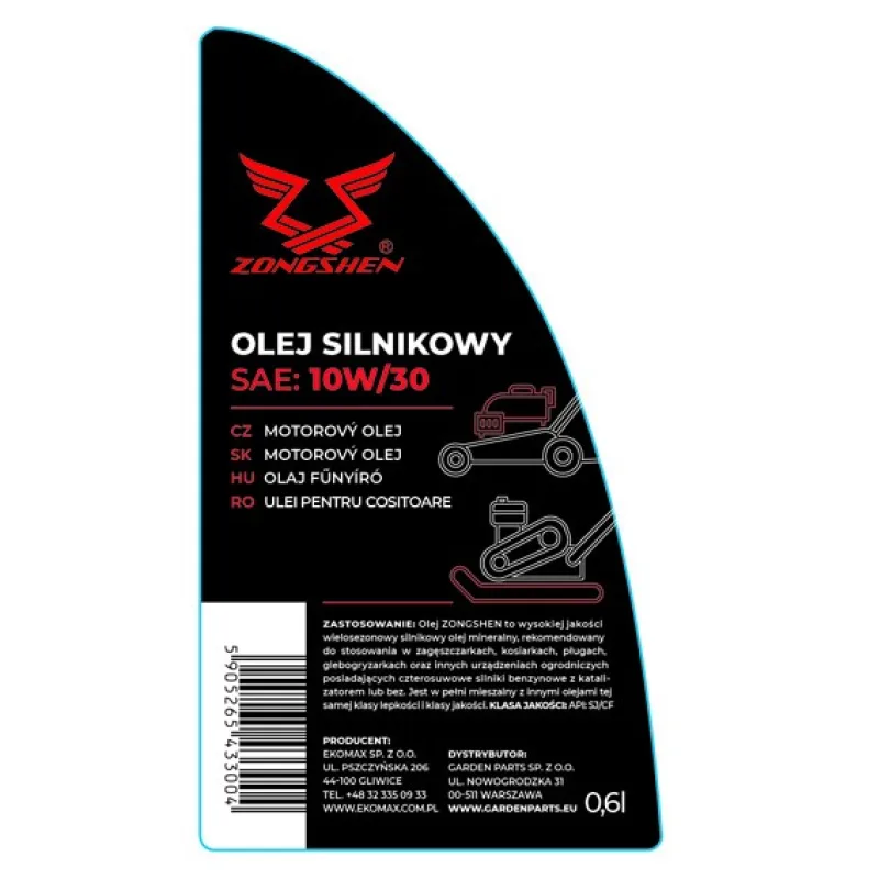 Motorový olej ZONGSHEN 10W30 SJ/CF 0,6L