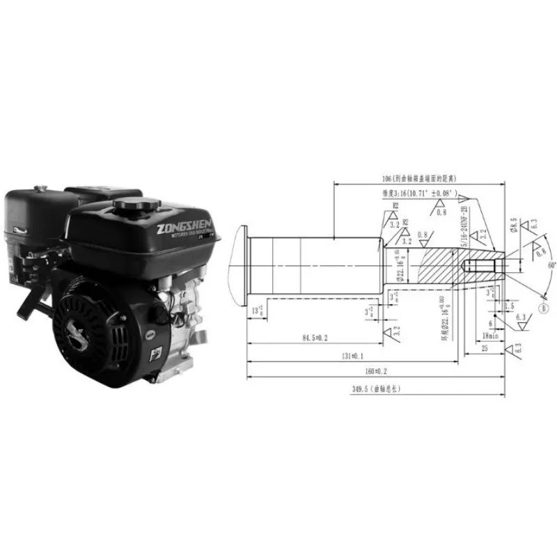 MOTOR ZONGSHEN GB420 420cc 13,0 kónický hriadeľ