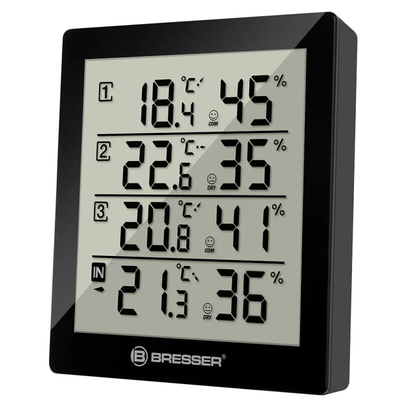 Meteostanica Bresser Temeo Hygro Quadro - čierna