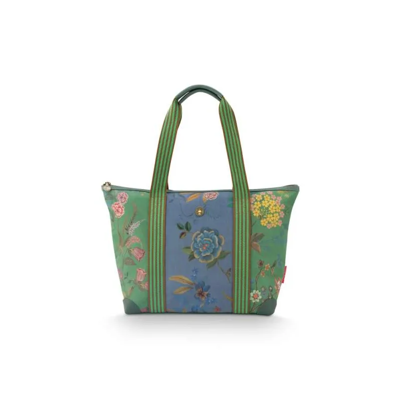 Pip Studio Tilda Bodhi Flower střední plážová taška, zelená