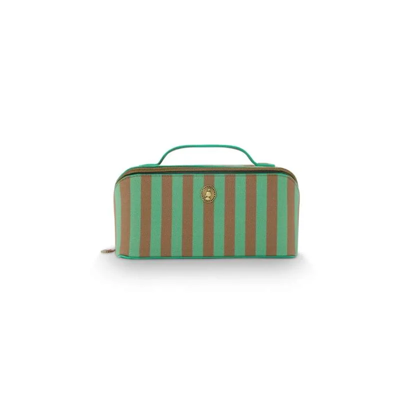 Pip Studio Cyrille Stripe kosmetická taška, zelená