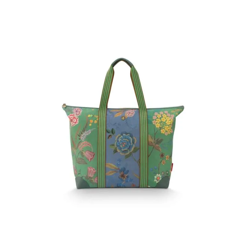 Pip Studio Tilda Bodhi Flower velká plážová taška, zelená