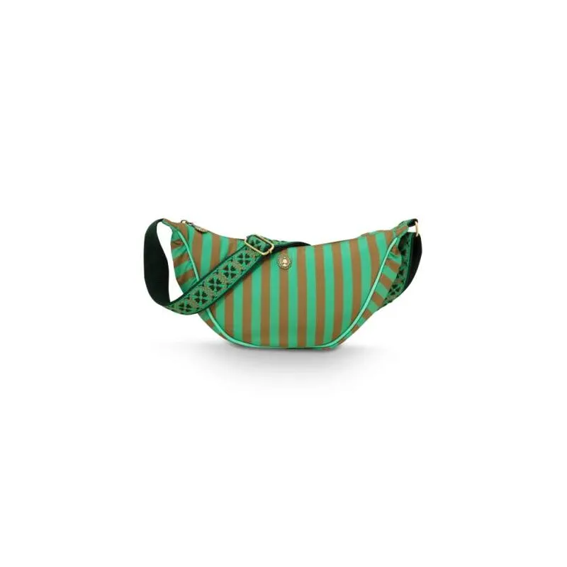 Pip Studio Freya Half Moon Cross Body Stripe kabelka, zelená