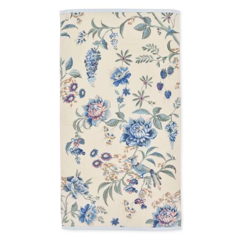Pip Studio Secret Garden bavlněný froté ručník bílo-modrý 55x100 cm