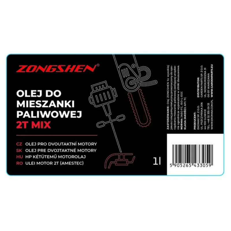 Olej pre dvojtaktné motory ZONGSHEN 2T 1L ZELENÝ