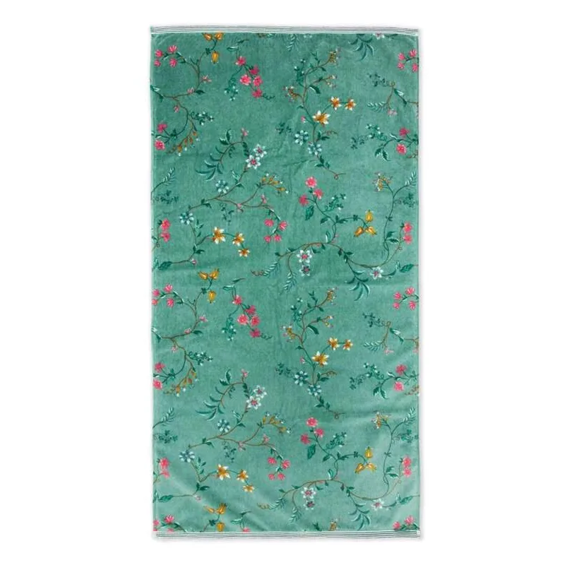 Pip Studio Les Fleurs bavlněná froté osuška zelená 70x140 cm