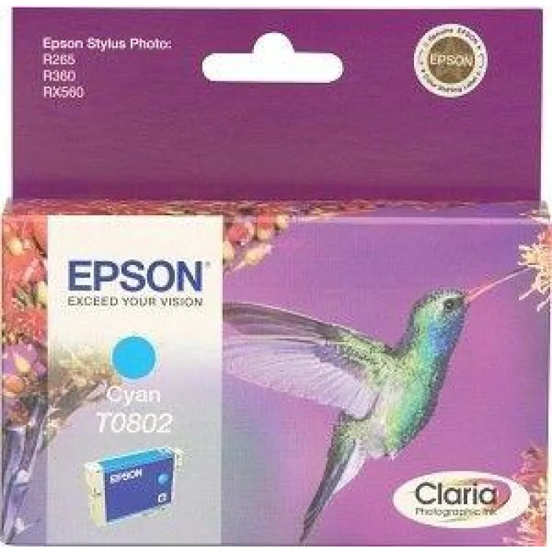 R265/ 360, RX560 Cyan Ink cartridge (T0802) C13T08024011