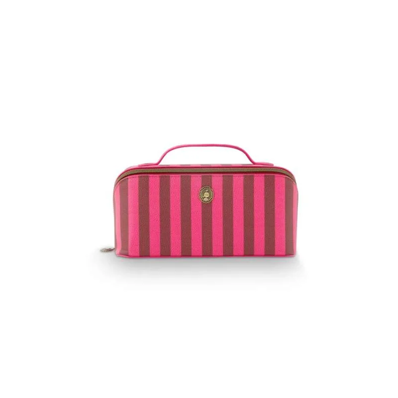 Pip Studio Cyrille Stripe kosmetická taška, růžová