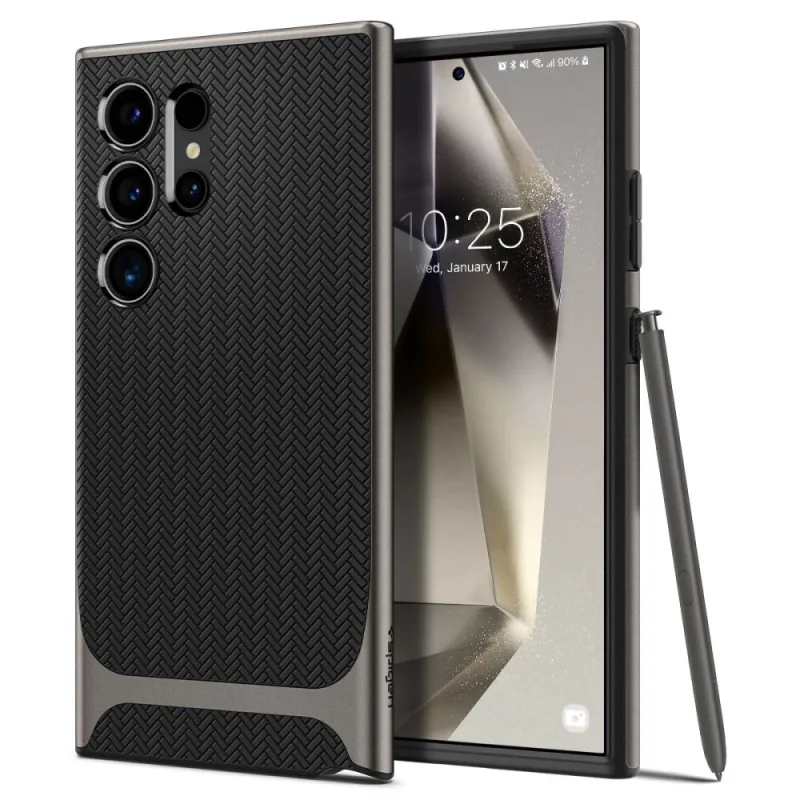 Hybridné puzdro Spigen Neo pre Samsung Galaxy S24 Ultra – metalické šedé