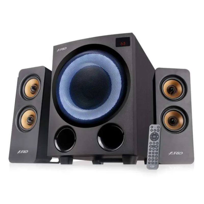 FENDA F&D repro F770X/ 2.1/ 76W/ černé s RGB/ BT5.0/ FM rádio/ USB přehrávání/ optický vstup/ dálkové ovládání (F770X)