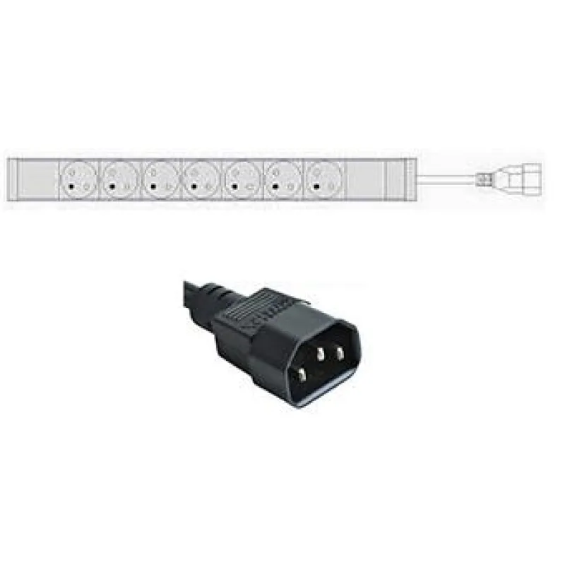 Základná PDU lišta, zásuvky UTE, prívod C14 (do UPS) MXL907C073