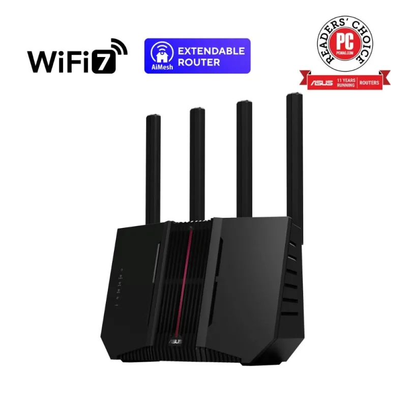 ASUS Router RT-BE92U, WiFi7 Router, AiMesh, 2x WAN, 3x LAN, 1x USB 3…