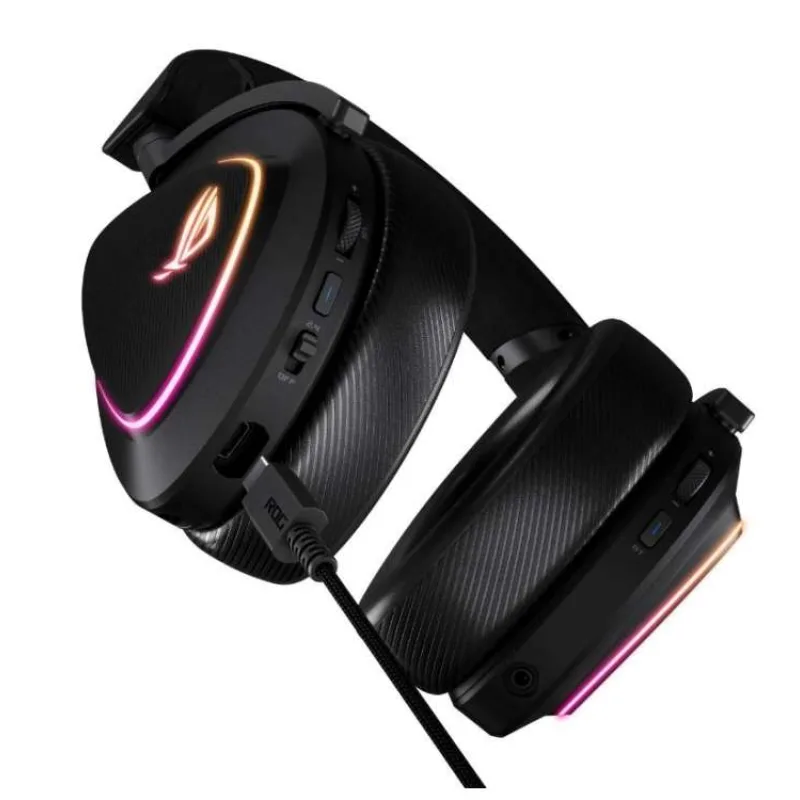 ASUS sluchátka ROG DELTA II, Bezdrátové 2.4GHz, ARGB, černá (90YH03W0-BHUA00)
