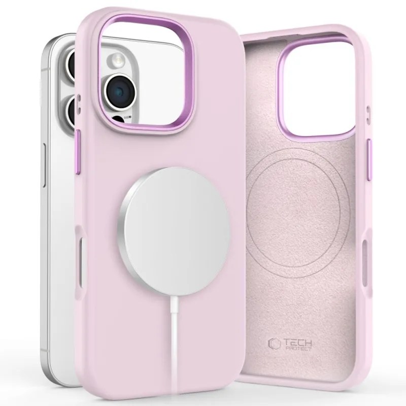 Puzdro Tech-Protect Silicone PU MagSafe iPhone 16 Pro – ružové