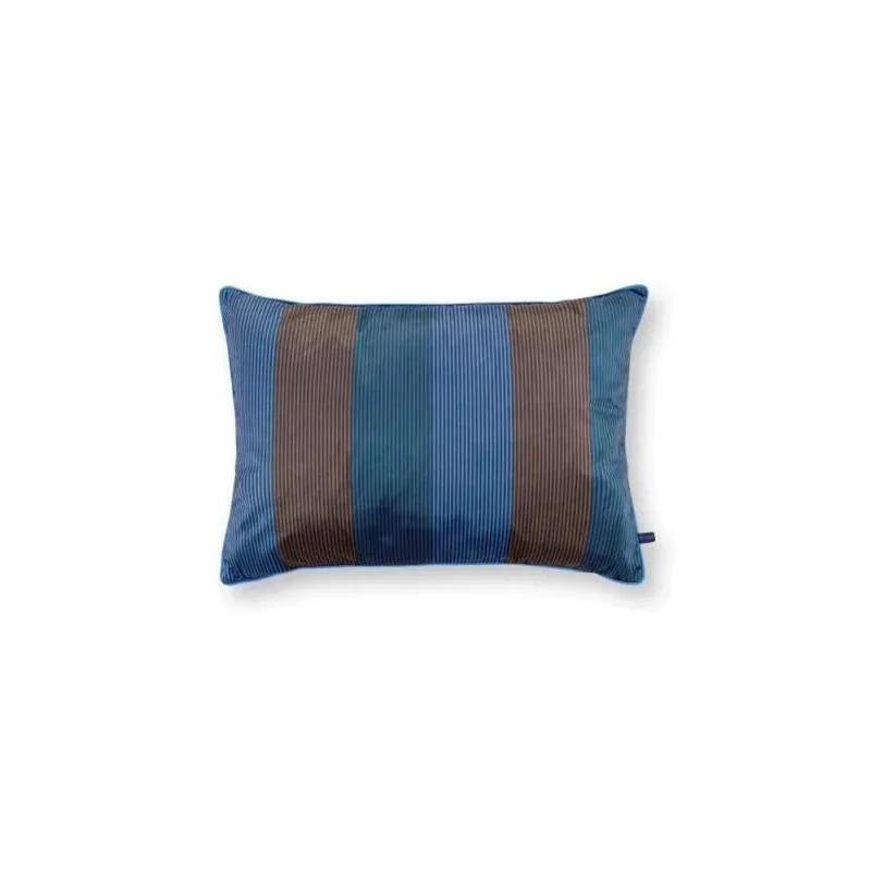 Pip Studio sametový dekorační polštář Multi Stripe 50x70 cm, modrý