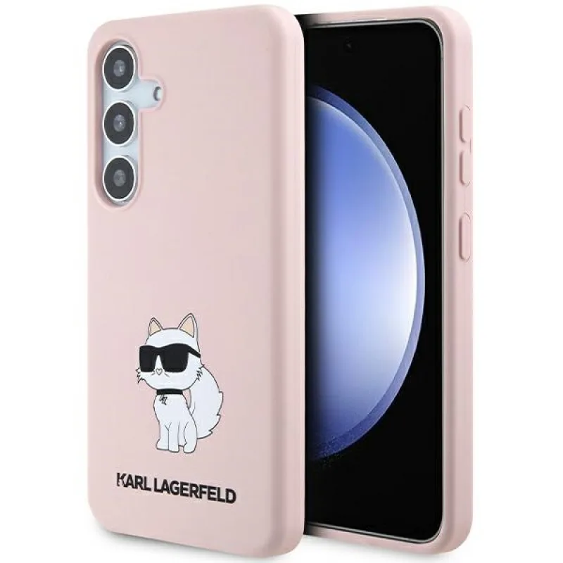 Púzdro Karl Lagerfeld Silicone Choupette pre Samsung Galaxy S24+ - ružové