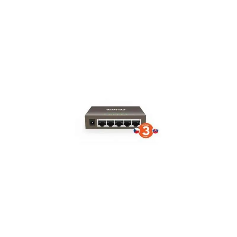 Tenda TEG1005D - 5x 10/100/1000 Mbps Kovový Switch, Fanless - bez ventilátorov, ochrana 6 kV (75011011)