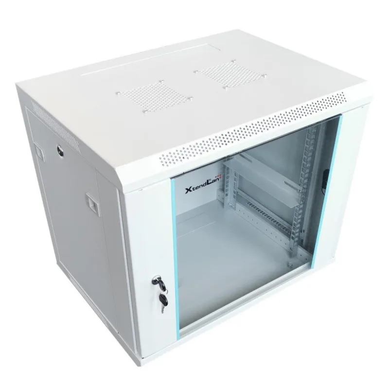 XtendLan 19" nástěnný rozvaděč 12U 600x450, nosnost 60 kg, skleněné dveře…
