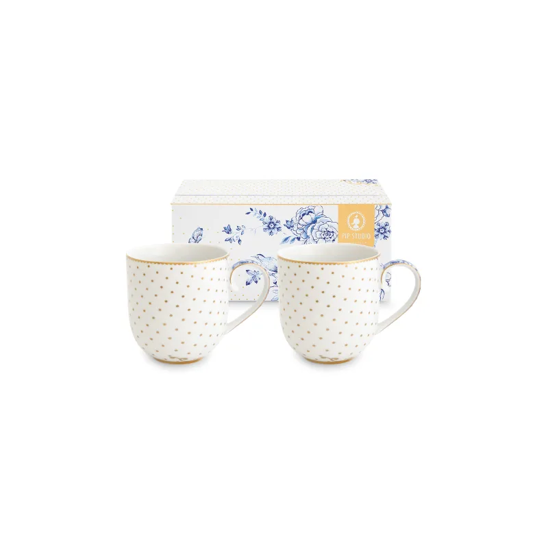 Pip Studio Royal White sada 2 ks hrnků 230ml, bílá