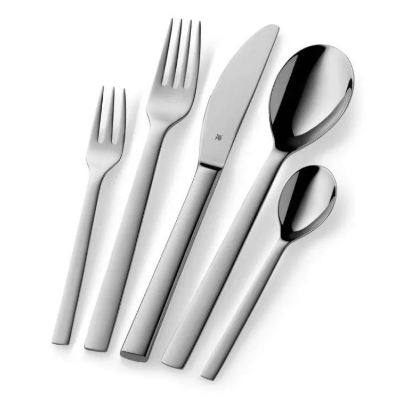 WMF Atria sada příborů, 12x lžíce, 12x vidlička, 12x nůž, 12x lžička, 12x dezertní vidlička, (60 kusů), nerezová ocel (1276009009)