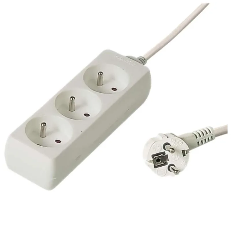 Predlžovací prívod 230V, 2m, 3 zásuvky (PP3-02)
