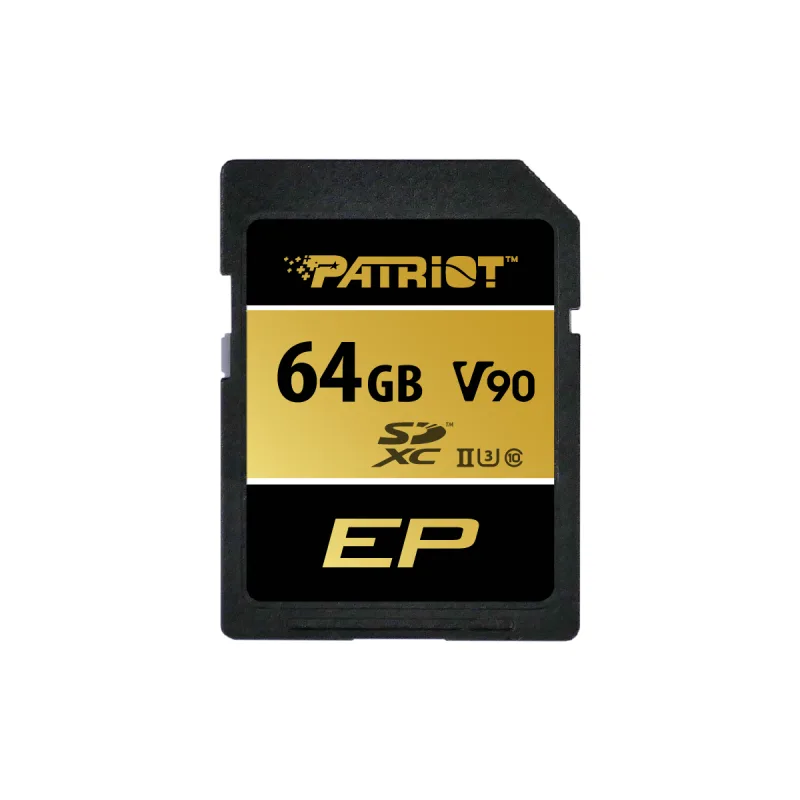 Patriot V90/ SDXC/ 64GB/ UHS-II U3/ Class 10/ + Adaptér PEF64GEP92SDX
