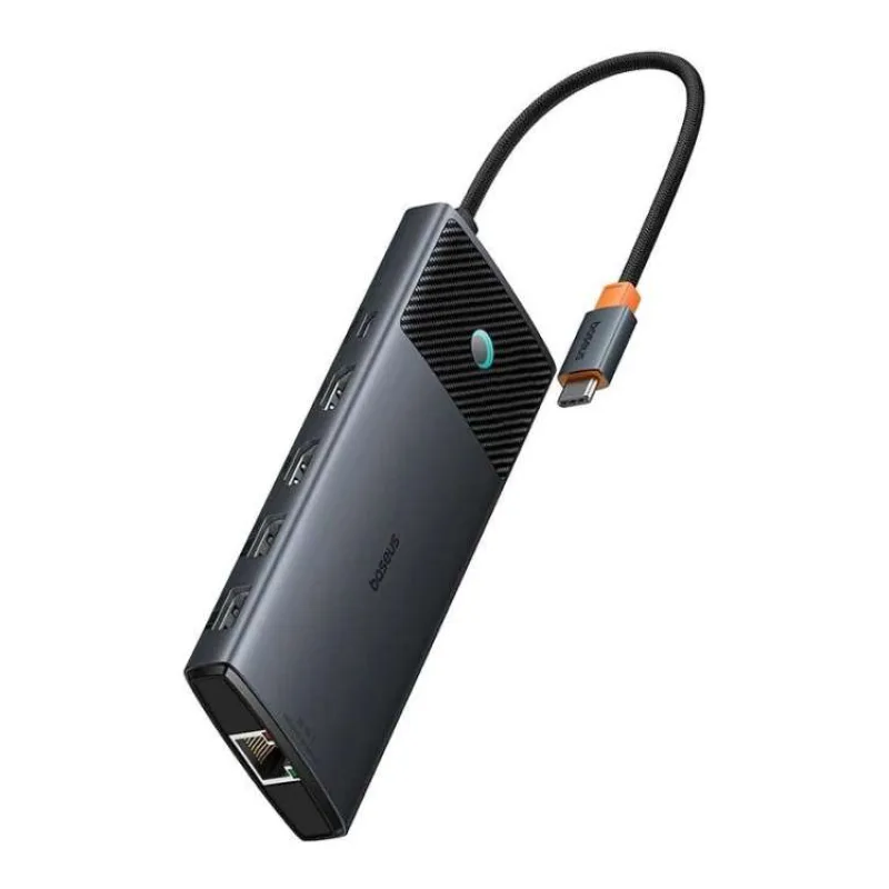 Baseus Metal Gleam II Series 10v1 USB-C HUB Dokovacia Stanica Cosmic Black (6932172689667)