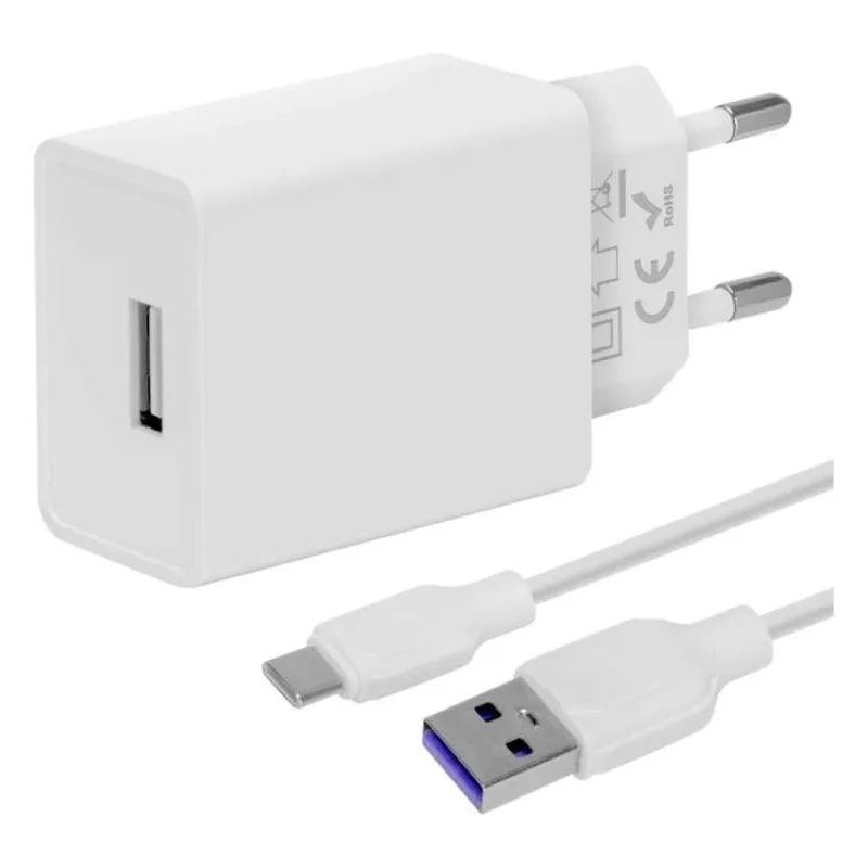 OBAL:ME Cestovná Nabíjačka USB-A 10W + USB-A/USB-C Kábel 1m White (8596311218842)