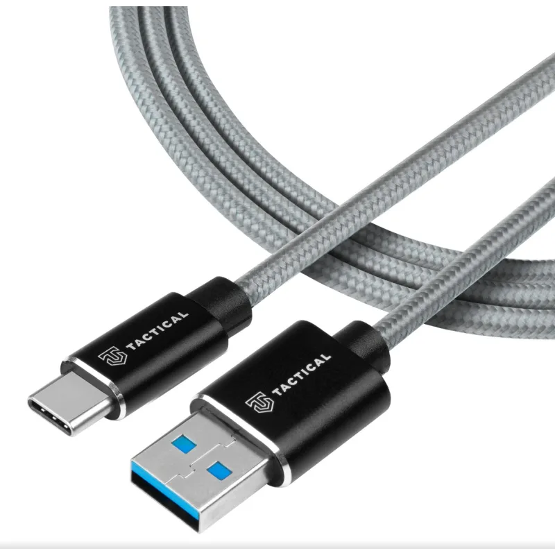 Tactical Fast Rope Aramid Cable USB-A/ USB-C 1m Grey 8596311153112