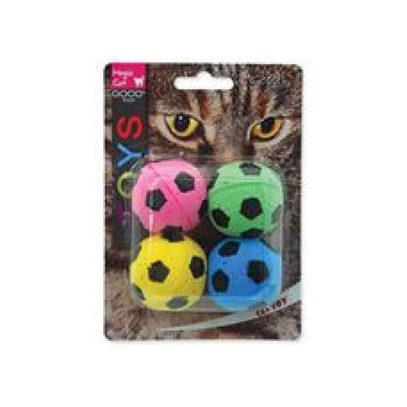 Hračka MAGIC CAT míček pěnový fotbalový 4 ks - 3,75 cm