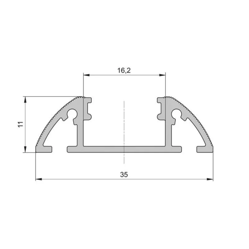 Lišta L XC04 pre LED pásy,strieborná, 1m (LISTA L XC04)