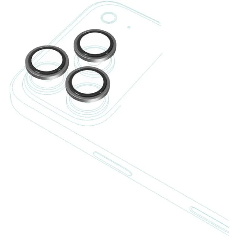 iStores by Epico Aluminium Lens Protectors Číry obraz iPhone 17 Pro/17 Pro Max - strieborná
