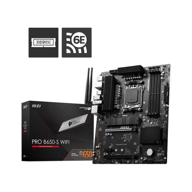 MSI MB Sc AM5 PRO B650-S WIFI, AMD B650, 4xDDR5, 1xDP, 1xHDMI, WI-FI…