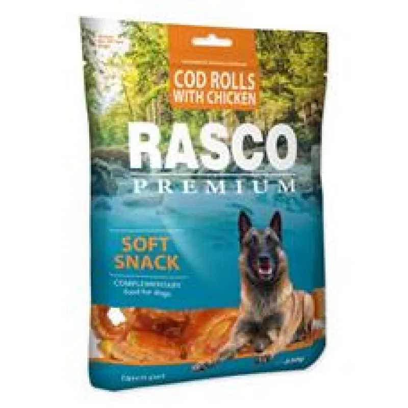Pochoutka RASCO Premium tresčí rolky obalené kuřecím masem 500 g