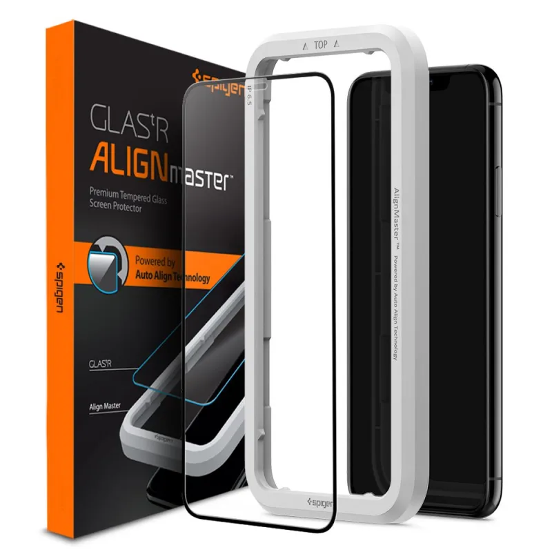 Tvrdené sklo Spigen ALM Glass FC pre iPhone 11 / XR - čierne