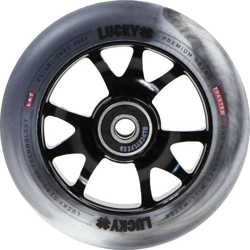 Lucky Toaster 100 mm Wheel - Black/White Swirl