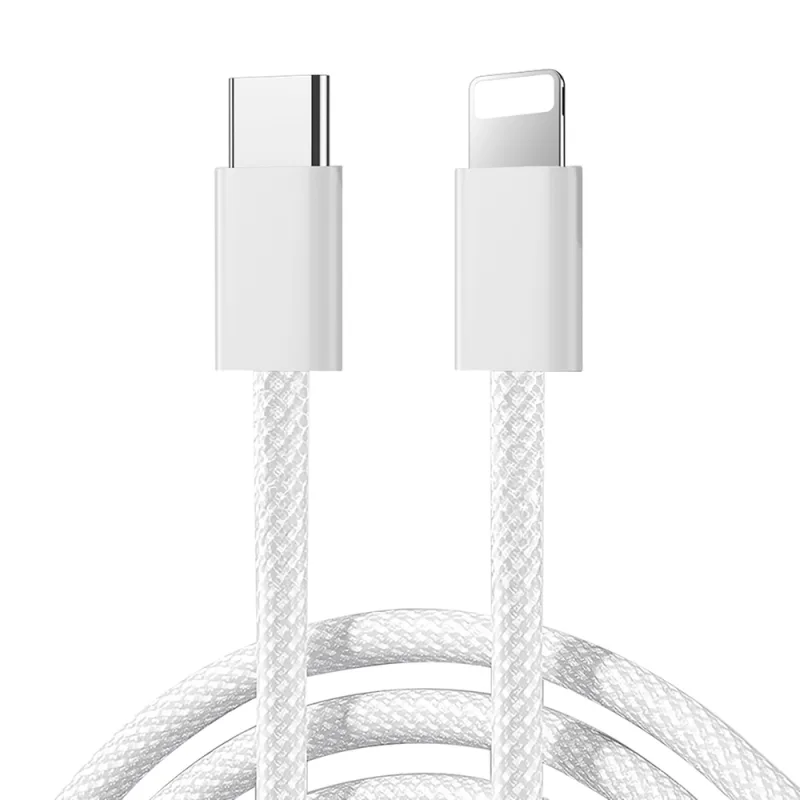 Opletený kábel Joyroom S-A45 Ben Series 30 W (USB-C – Lightning) 1 m – biely