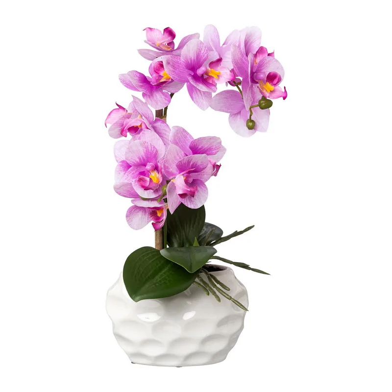 Umelá Orchidea ružová v kvetináči, 33cm