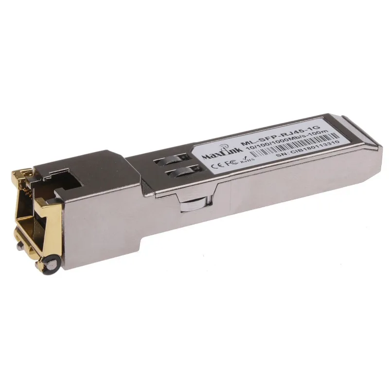 MaxLink SFP 10/ 100/ 1000M metalický modul, RJ-45, 100m, 1Gbps ML-SFP…