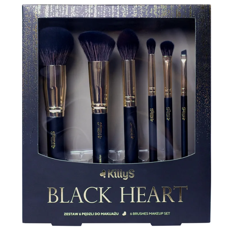 KillyS, Black Heart 6ks sada štetcov na líčenie.