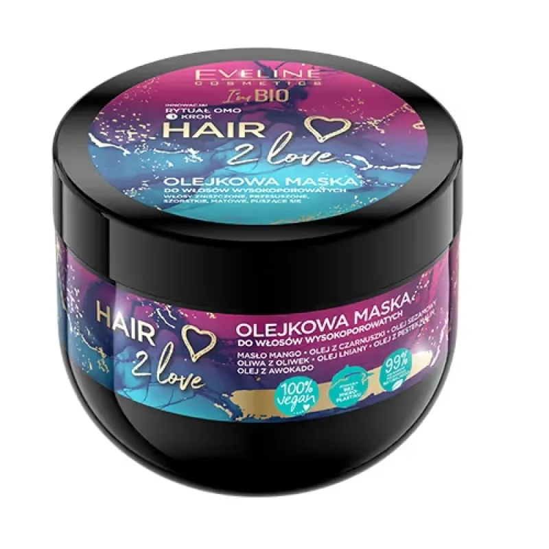 Eveline Cosmetics, Hair 2 Love olejová maska na veľmi porézne vlasy 300 ml