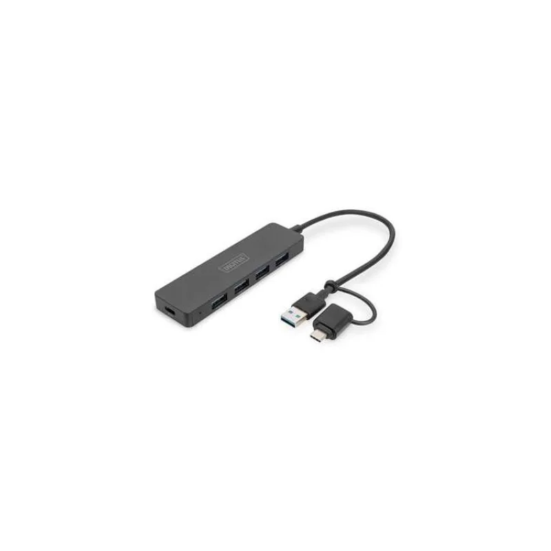 Digitus USB 3.0 Hub 4-Port, Slim Line, 0,2m kabel (DA-70235)