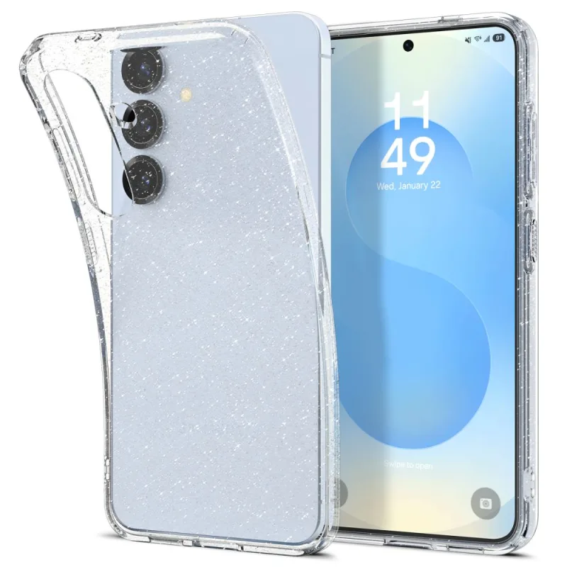 Puzdro Spigen z tekutých kryštálov pre Samsung Galaxy S25 – trblietavé